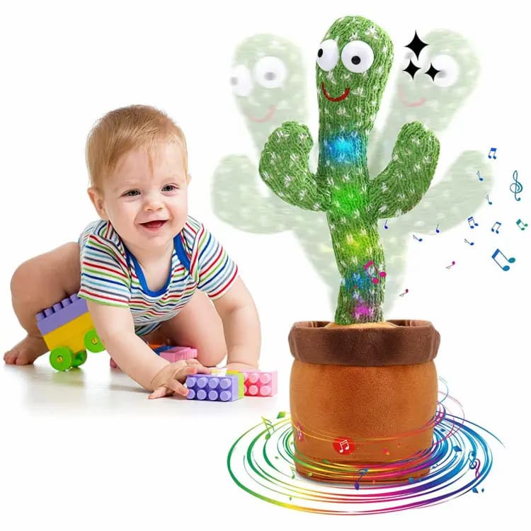 Dancing Cactus Toy  Rechargeable  with Music, Singing, Talking, Lightning, Wriggle- Funny talk back toy For Kids-  High Quality